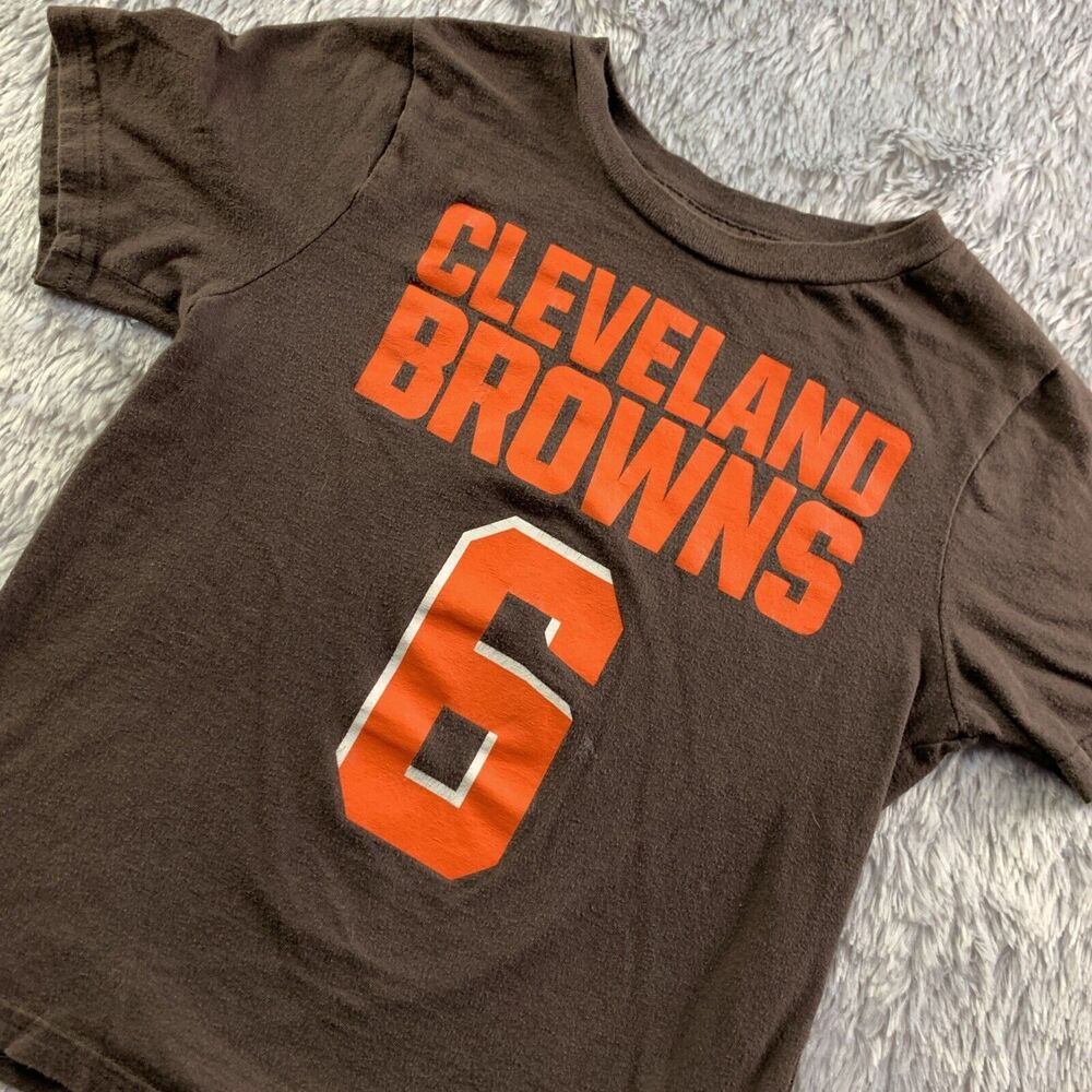 Cleveland Browns Shirt Youth Large Brown Orange White Baker Mayfield 6 Football